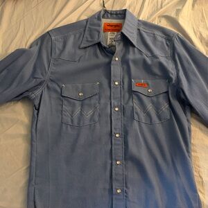 Wrangler Flame Resistant Blue Men's Shirt
